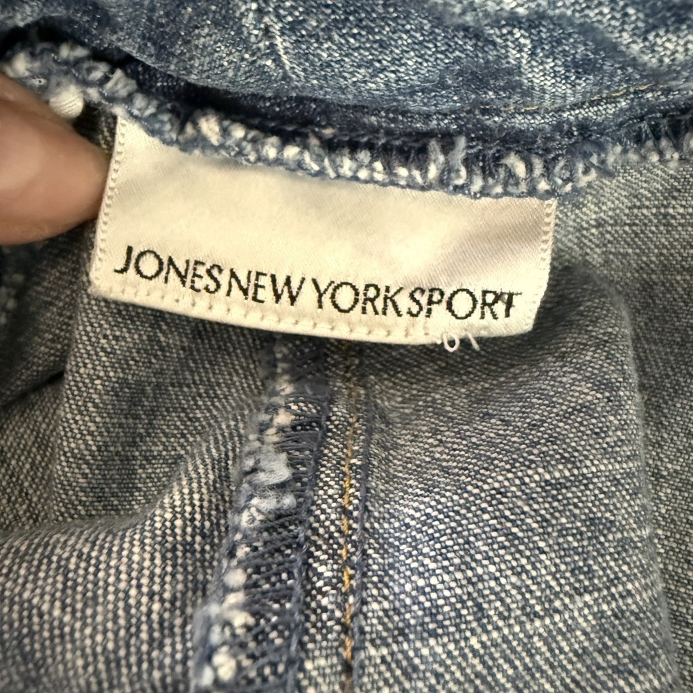 Jones New York Sport Capri Jeans sz 30 Medium Wash Stretch Wide Leg Classic EUC - Picture 6 of 14